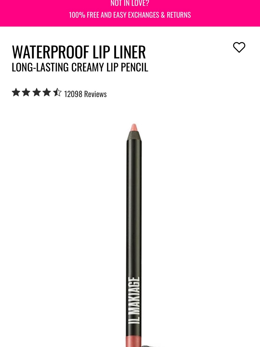 IL MAKIAGE Waterproof Lip Liner — Soft Rose Pink